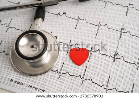 Electrocardiogram ECG, heart wave, heart attack, cardiogram report.