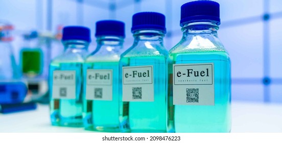 Electrofuels or e-fuels  or synthetic fuels  are an emerging class of carbon neutral fuels that are made  from renewable sources in the chemical of liquid  fuels. - Shutterstock ID 2098476223