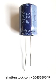 electrolytic capacitor isolated on white background
