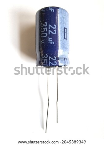 electrolytic capacitor isolated on white background
