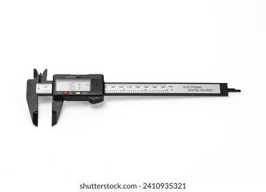 Electronic caliper for measuring on white background. - Powered by Shutterstock