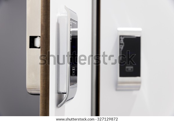 Electronic Cardlock On Wardrobe Changing Room Stock Photo Edit