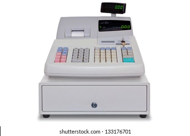 Electronic cash register isolated on a white background with clipping path.