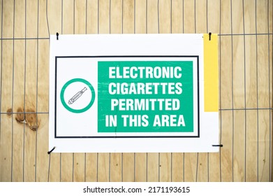 Electronic Cigarettes Permitted In This Area Sign