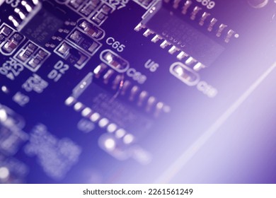 Electronic circuit board background, close up.