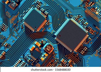 Electronic circuit board close up. - Shutterstock ID 1568488030