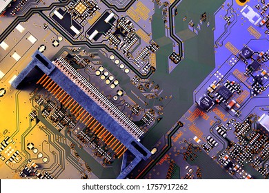 Electronic circuit board close up. - Shutterstock ID 1757917262