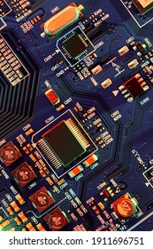 Electronic Circuit Board Close Up. 