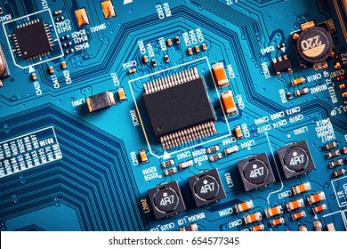 Electronic Circuit Board Close Up.