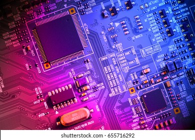 Electronic Circuit Board Close Up.