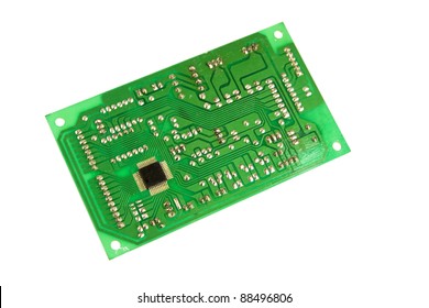 Electronic Circuit Board Isolated On White Background