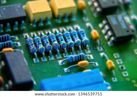 Electronic circuit board, Resistor, used for wallpaper, used as illustrated book,closeup