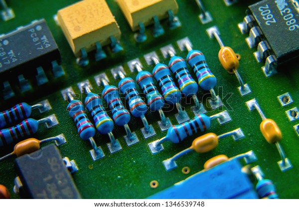 Electronic circuit board, Resistor, used for\
wallpaper, used as illustrated\
book,closeup