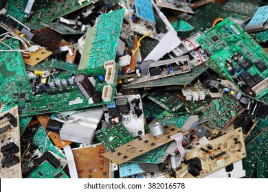 electronic circuits garbage as background from recycle industry 