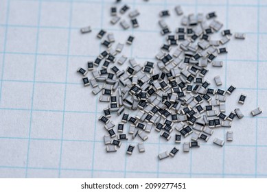 Electronic components, Lots of chip resistor on graph paper