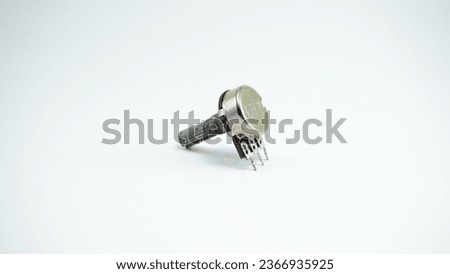 Electronic components: Potentiometer on white background
