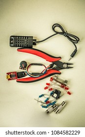 Electronic Components, Tech Engineering Study or DIY Concept.
