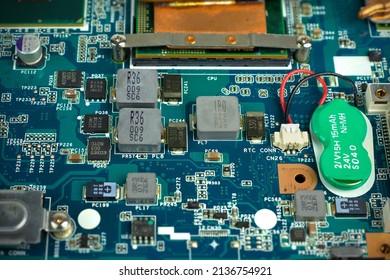 Electronic Computer Board Close-up Laptop Motherboard