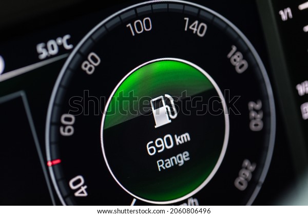 \
electronic dashboard in\
car close up view