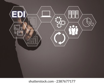 Electronic data exchange EDI, data exchange between teams or partner companies Working as a team in exchanging contacts