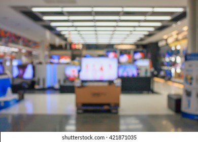 Electronic Department Store With Bokeh Blurred Background