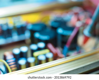 electronic device on a blurred background