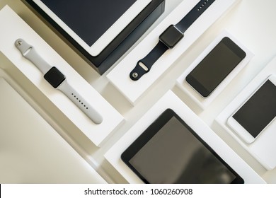 Electronic devices computer tablet smart phone and smart watch. Technology mock up
