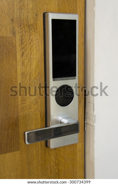 Electronic Door Locked Must Open By Stock Photo Edit Now