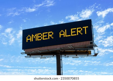 Electronic freeway Sign advising of an amber alert for a child abduction - Powered by Shutterstock