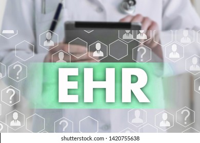 Electronic Health Record. EHR On The Touch Screen 