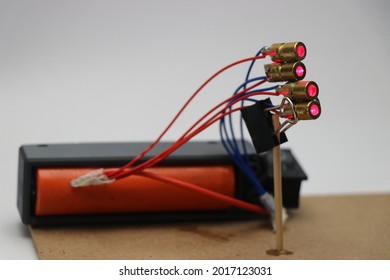 Electronic Hobby Project Using Battery And Red Dot Laser Module. Science Experiments