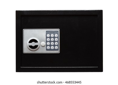 Electronic home safe, isolated on white background