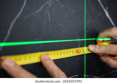 Electronic laser for checking angles and straight lines during measurements.