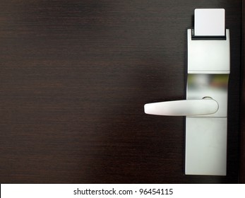 Electronic Lock On Door With White Key Card