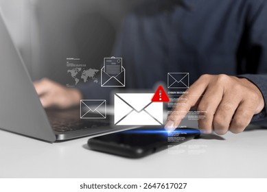 Electronic mail security system provides protection against phishing, scam, spam and fraud by warning users about suspicious online messages, hacker threats, and account crime