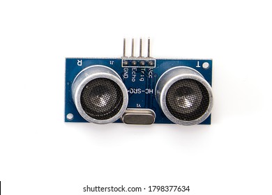 Electronic Module Ultrasonic Isolated On White