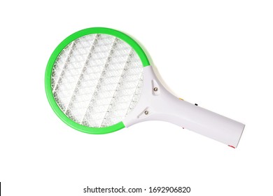 Electronic Mosquitoes Killer Isolated On White Background. Fly Swatter