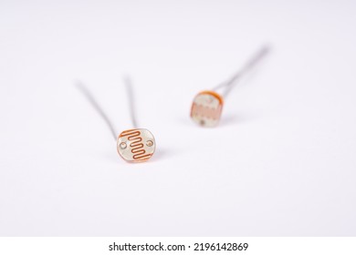 Electronic Parts Photoresistor On The White Background.