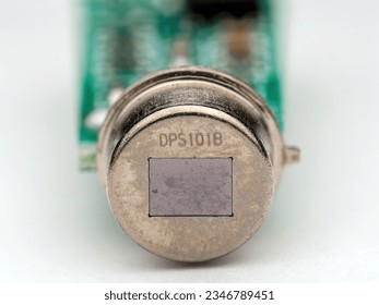 Electronic Printed circuit board PCB  PIR Sencor surface mount components macro manufacture manufactured electronics - Shutterstock ID 2346789451