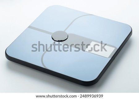 Electronic scale with digital screen perspective view isolated