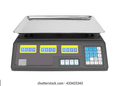 electronic scales isolated on white background