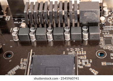 Electronic system computer motherboard,digital chip with transistor,microcircuit.PC hardware concept.