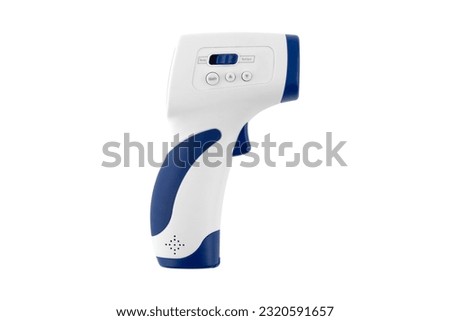 Electronic thermometer on a white background. Infrared electronic thermometer close-up on a white background.