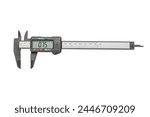 Electronic vernier caliper isolated on a white background. A tool for accurate measurement of dimensions.