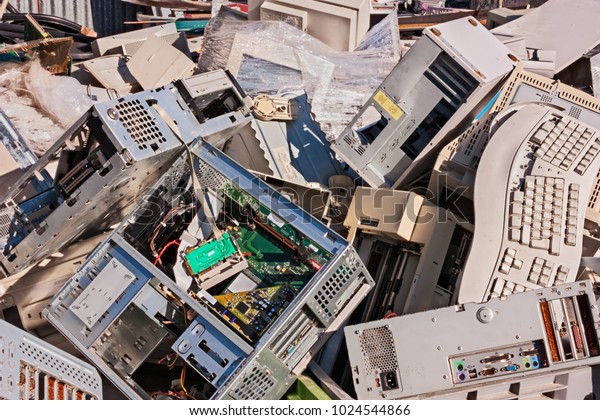 electronic waste: old computers, monitors and\
other devices to\
recycle\
