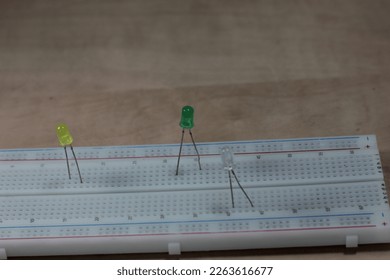 Electronics component on a breadboard