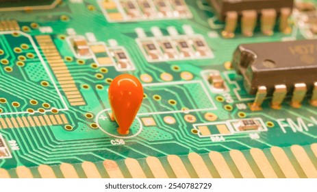 electronics, technology, pcb, circuit, board, capacitor, resistor, orange, green, electronic, motherboard, hardware, digital, semiconductor, component, circuit board, data - Powered by Shutterstock