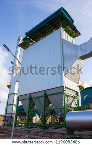 Electrostatic precipitator for remove dust in flue gas from boiler at biomass power plant.