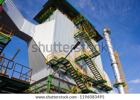 Electrostatic precipitator for remove dust in flue gas from boiler at biomass power plant.