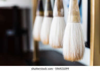 Elegance Chinese Traditional Calligraphy Tools On Table